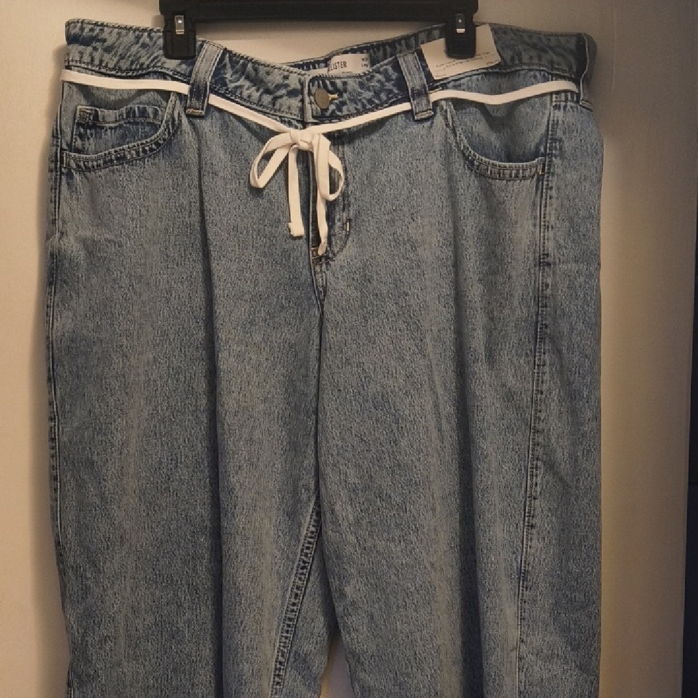 Hollister Light Blue Flare Jeans with White Accents